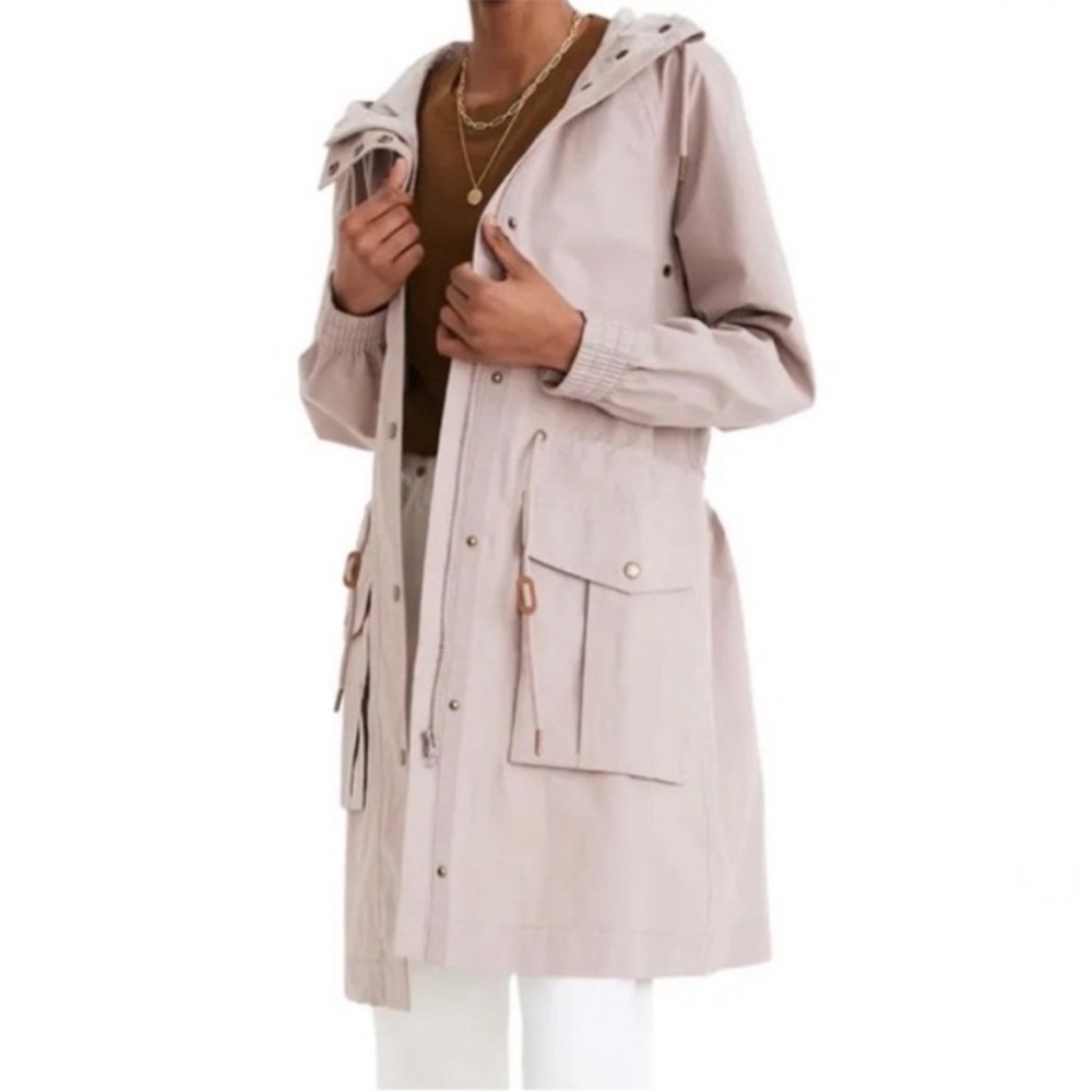 Pink Utility Jacket with Hood and Relaxed Fit Madewell size M NWT
